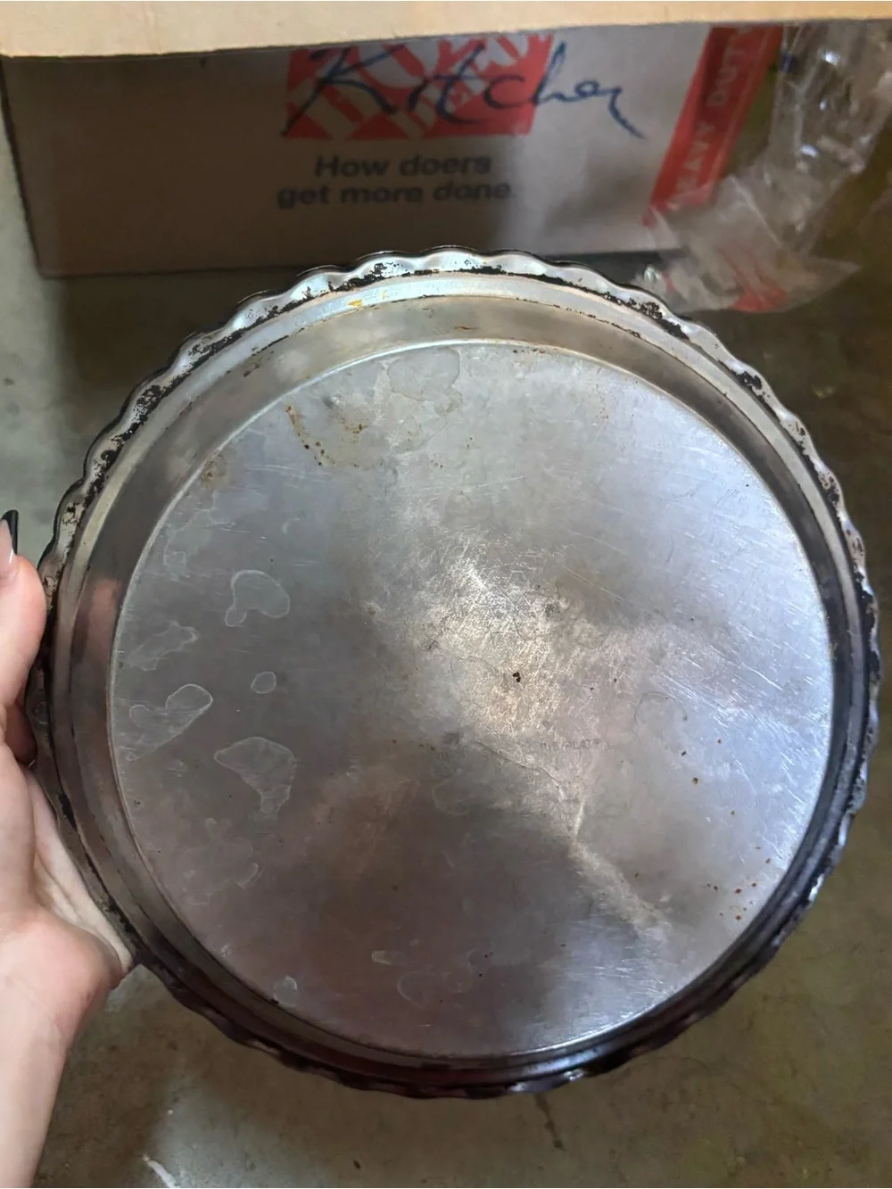 Vintage Silver Metal Pie Pan